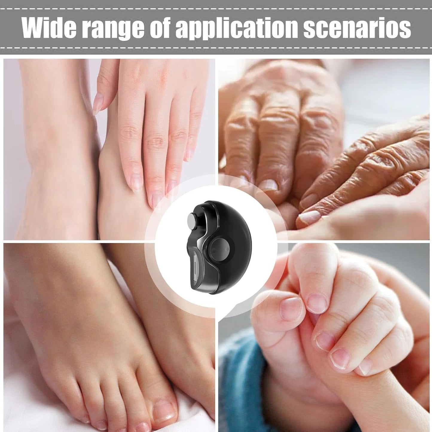 Huvqianu Professional Electric Nail Clippers, Cordless, Rechargeable, Safe for Seniors & Kids, Modern Style, Red, ABS Material