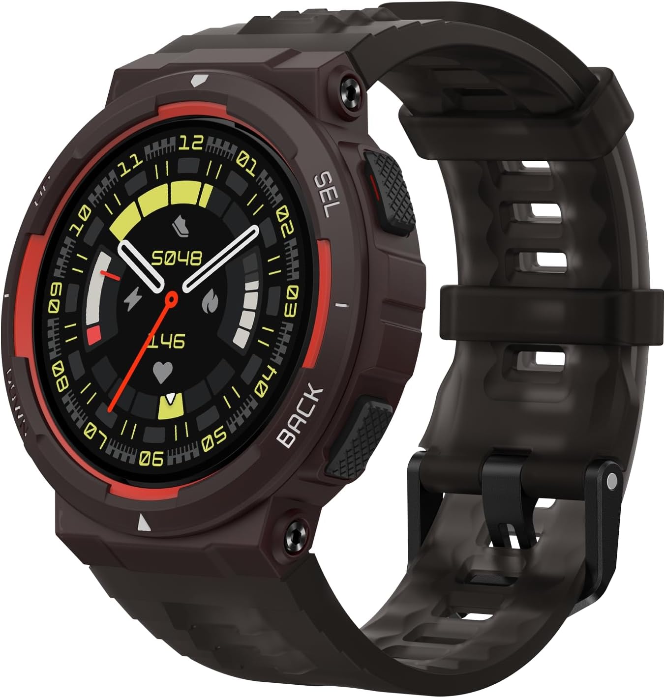 Amazfit Active Edge Smart Watch with Stylish Rugged Sport & Fitness Design, GPS, AI Health Coach for Gym, Outdoor, Workouts & Exercise, 16 Days Battery, 10 ATM Water Resistant, Lava Black