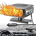 12V Portable Car Heater and Defroster | 200W Windshield Defogger | Cigarette Lighter Plug Car Heater | 360 Degree Rotating Auto Heater | Compact Vehicle Heating Fan