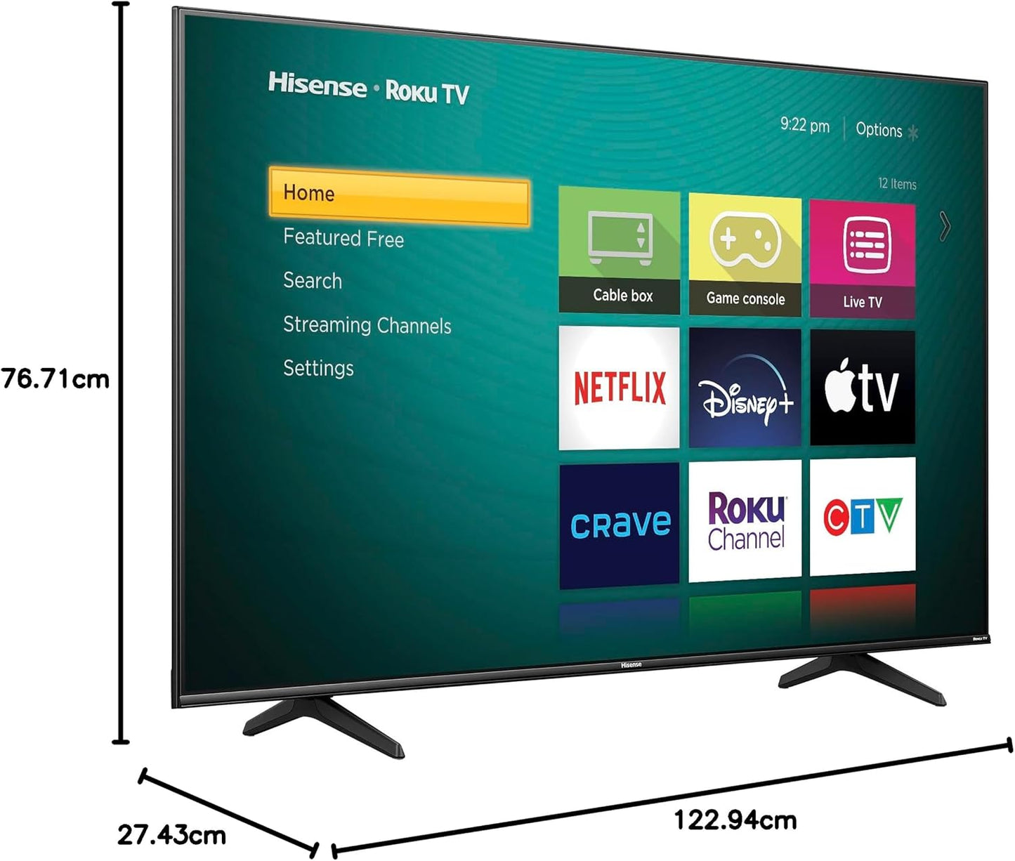 Hisense 58R63N-58 inch 4K UHD HDR LED Roku Smart TV-2024