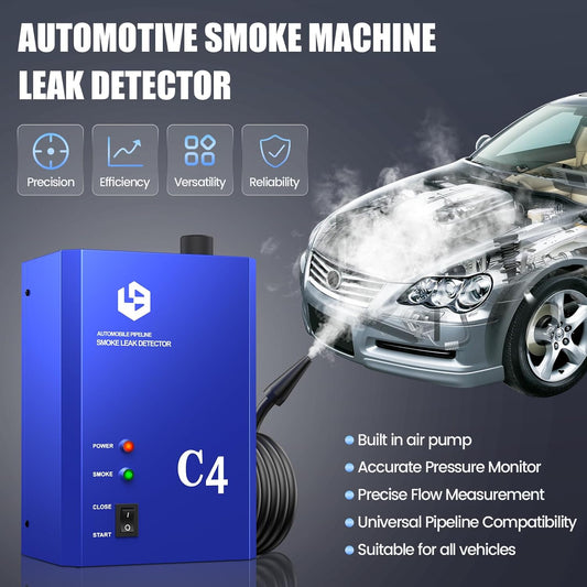 Smoke Machine Automotive Leak Detector, Smoke Machine Leak Tester for All 12V DC Vehicles in Vacuum,Fuel Diagnostic Pipe System,Built-in Air Pump (Oil Not Included)