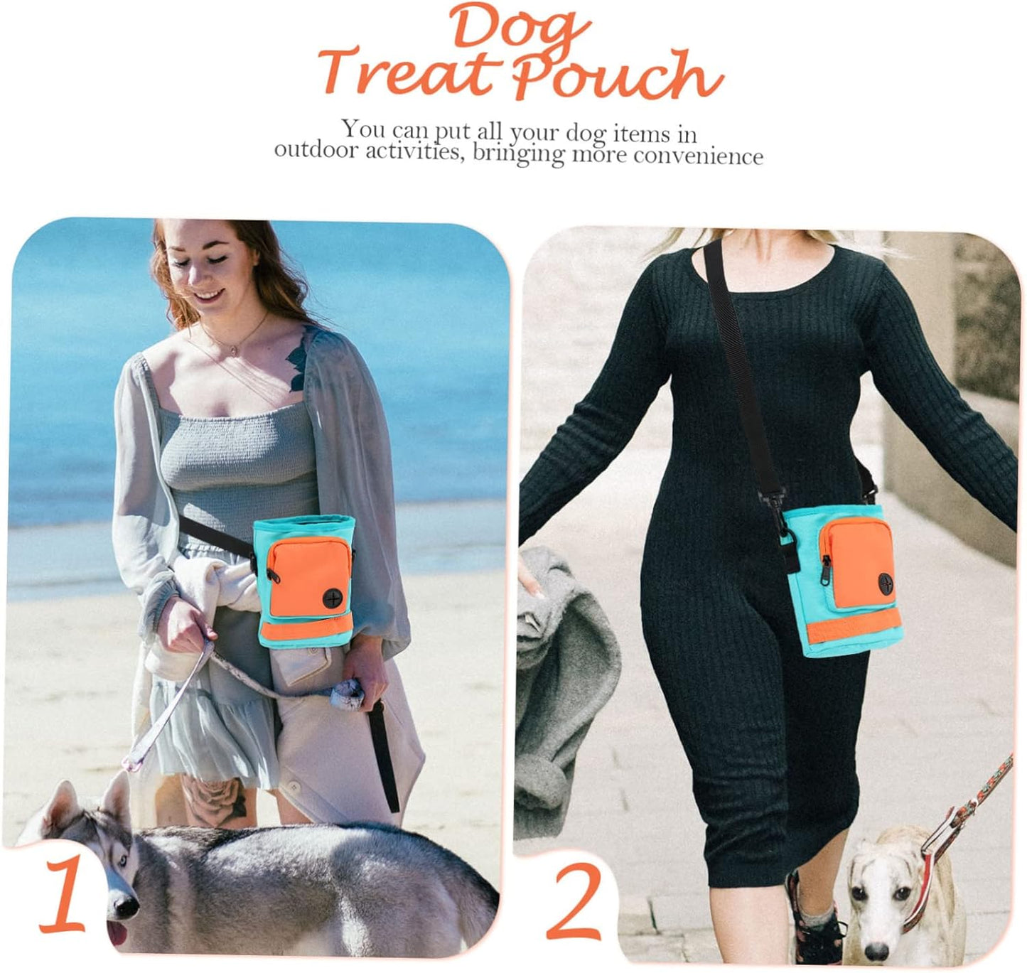 Dog Treat Pouch with Adjustable Waist Strap Lightweight and Durable Pet Training Bag for Treats and