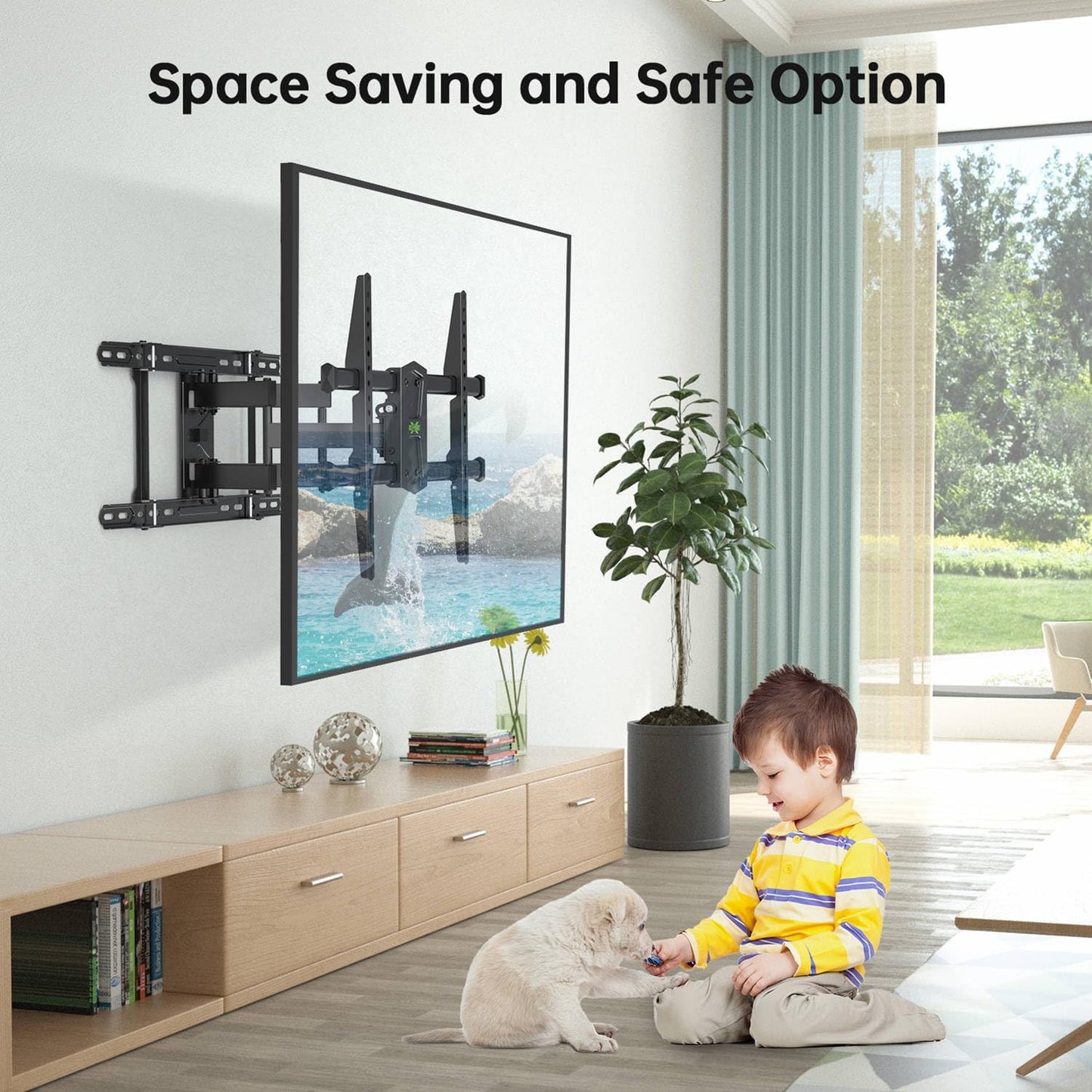 USX MOUNT TV Wall Mounts Fit 16" 18" or 24" Studs for 42"-80" TVS Holds up to 110lbs, Full Motion TV Wall Mounts Tilt Swivel Extension TV Mounts with Dual Articulating Arms, Max VESA 600x400mm