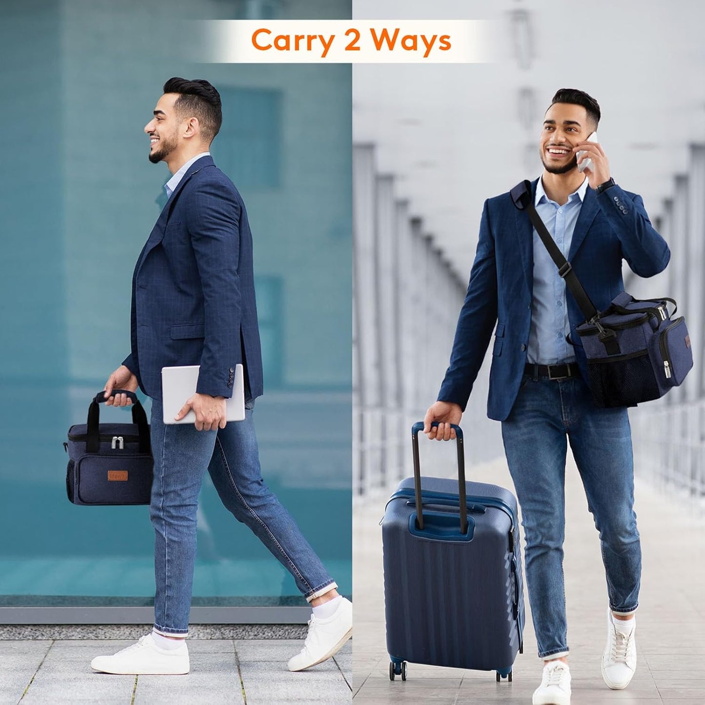 Lifewit Lunch Bag for Men, Insulated Lunch Box Leakproof Soft Cooler Cooling Tote for Adult Women, Waterproof Reusable Lunch Bags for Work Office Outdoor Picnic Camping, Black, 12-Can (9L)