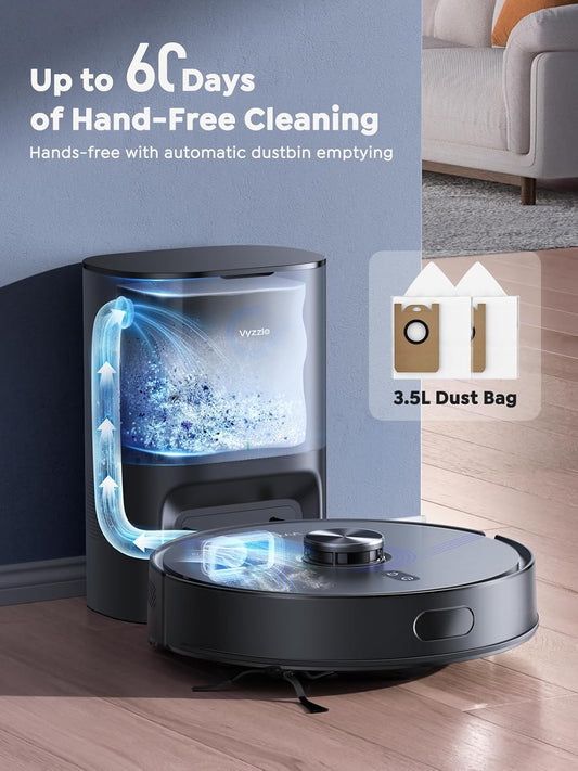 Vyzzle Robot Vacuum, 5000 Pa Robot Vacuum and Mop Gray - PuriLite