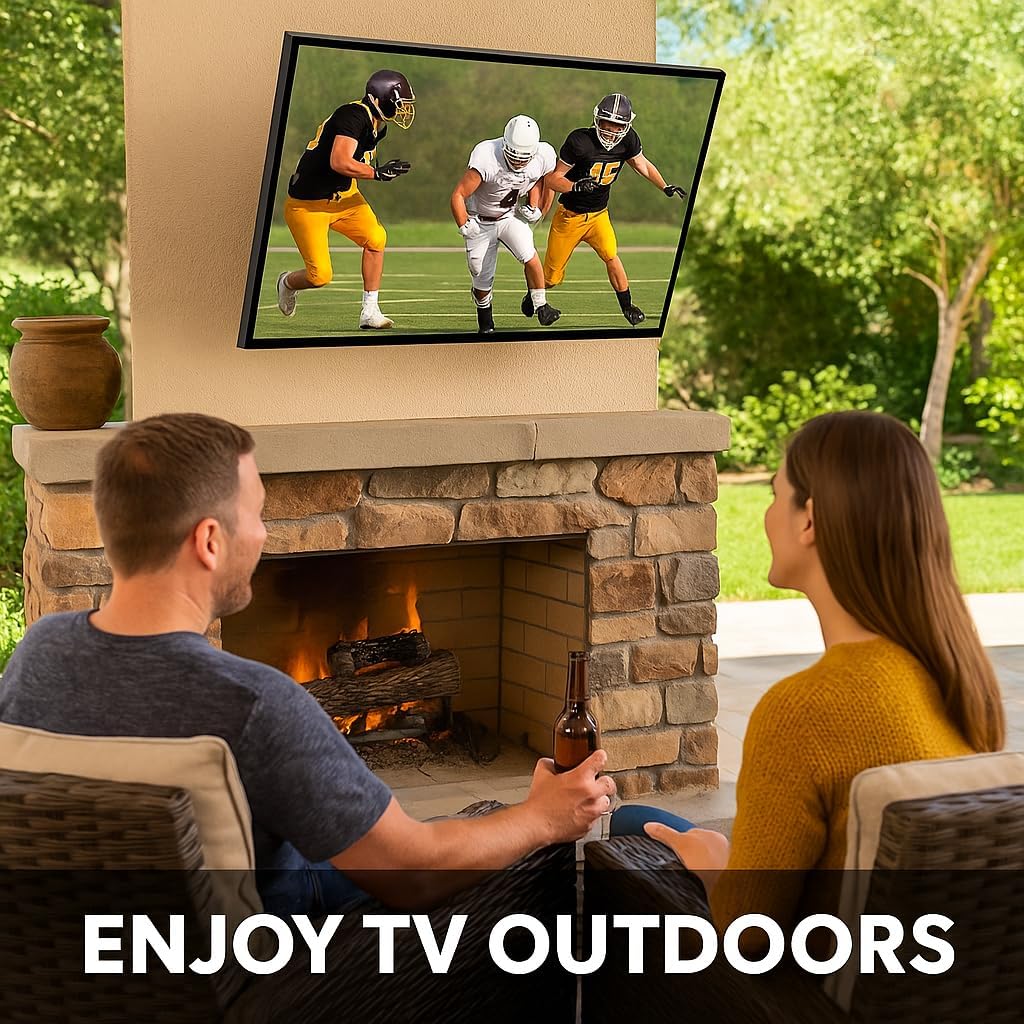 ZeboZap ZZTVC8022 Outdoor Flip Down Ceiling TV Mount | Gazebo TV Mount | Patio TV Mount | Pergola TV Mount | Pitched Roof | Height Adjustable | Under Cabinet| Holds 44lbs | Fits 17-in to 37-in | Black