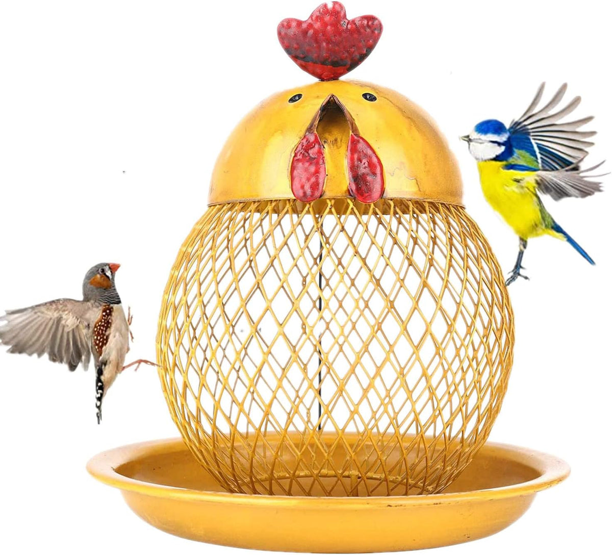 Bird Feeders for Small Birds Squirrel Proof Pet Supplies Birdfeeder Wall Mounted Bird Feeder Window Bird Feeders for Small Birds for Garden, Balcony and Shed,Gold