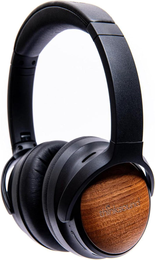 Thinksound ov202w Over Ear Noise Cancelling Headphones, 100+ Hours of Listening ANC Hybrid Active Noise canceling Battery Best HiFi Headset for Studio Monitor, Beats, Musicians, Gym, Guitar, bass