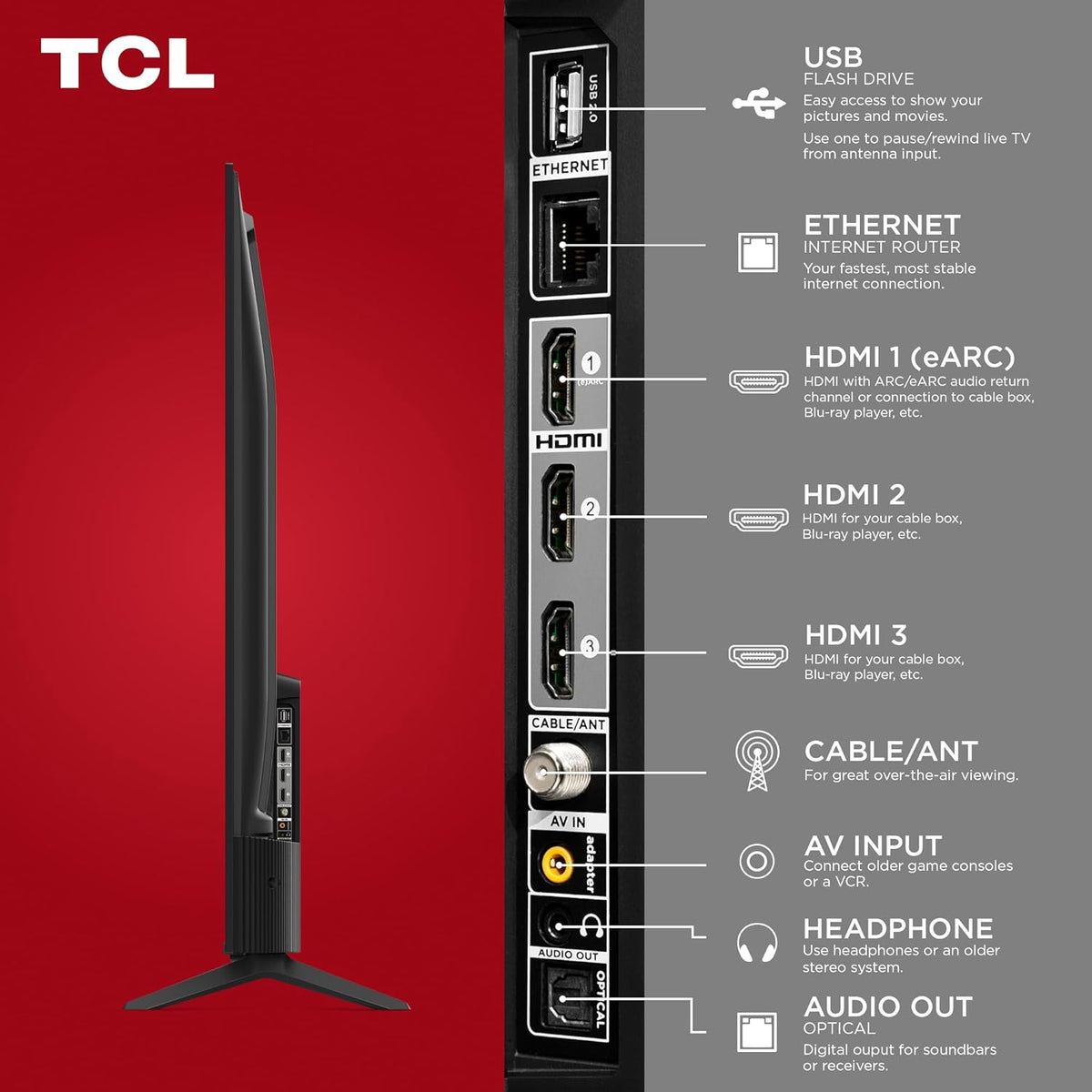 TCL 55-Inch Class S4 4K LED Smart TV with Fire TV (55S450F-CA), Dolby Vision HDR, Dolby Atmos, Alexa Built-in, Apple Airplay Compatibility, Streaming UHD Television, Black - PuriLite