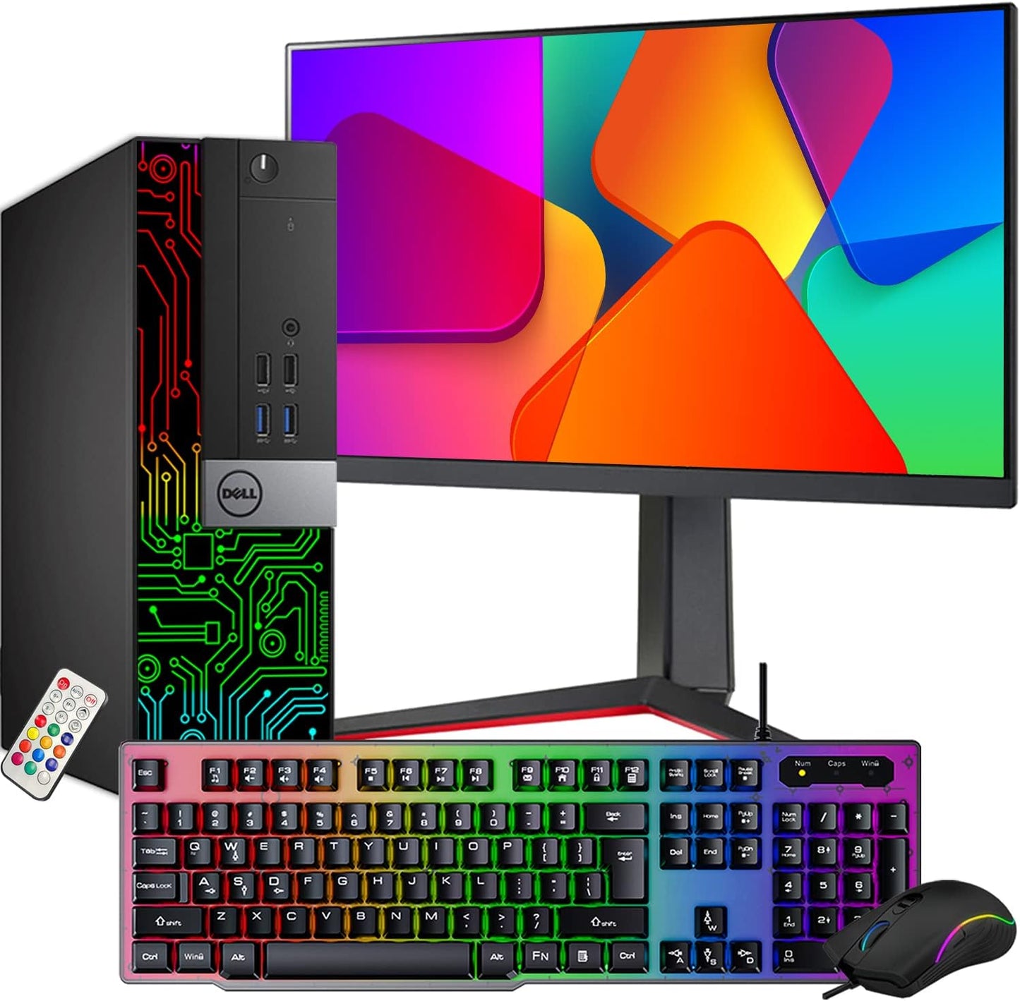 Dell OptiPlex Computer Desktop Intel Core i5-6500 Processor 3.20 GHz, 16GB RAM 512GB SSD, Windows 10 Pro Wi-Fi Gaming PC Keyboard & Mouse HDMI (Renewed), Black…