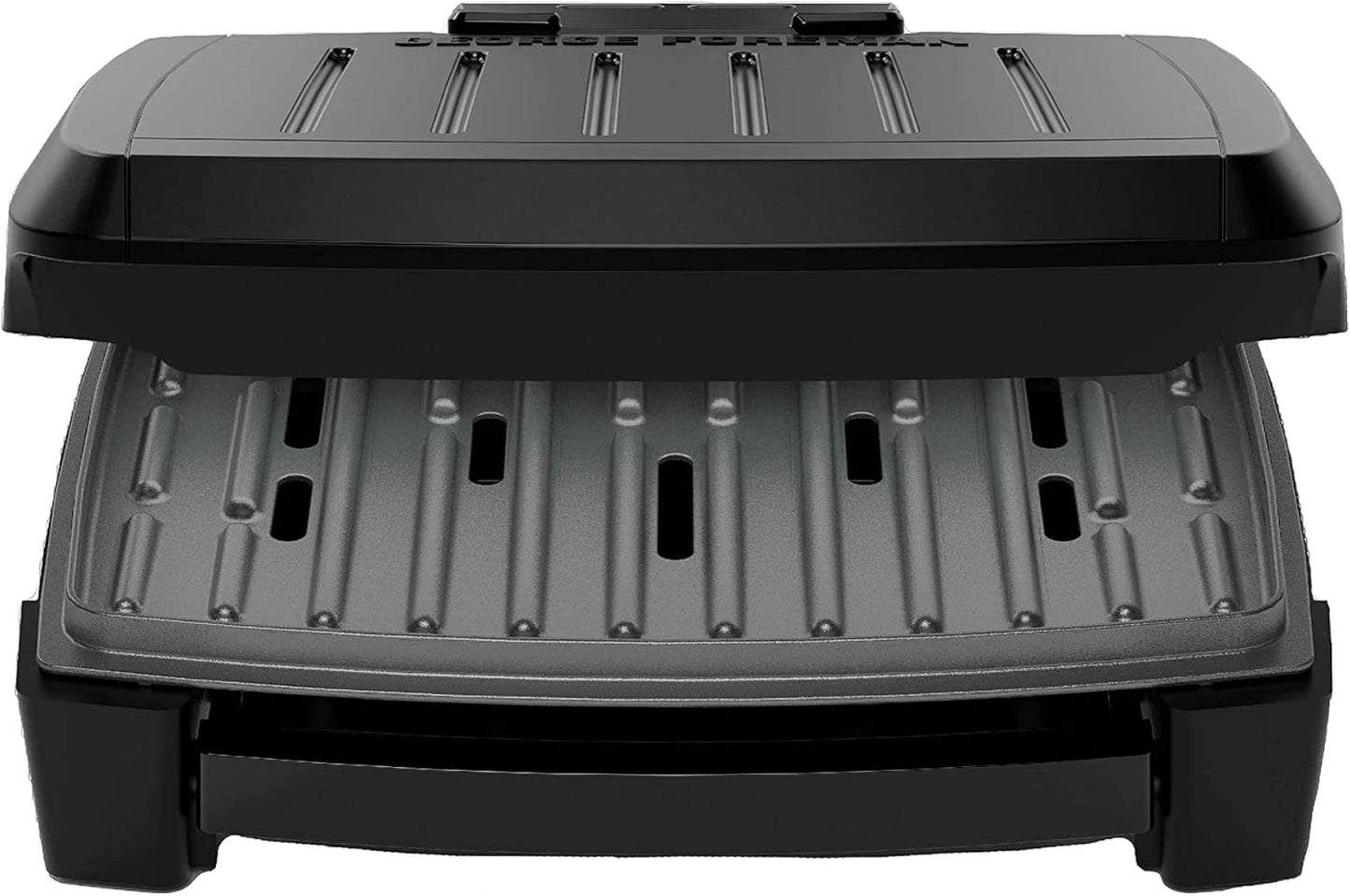 George Foreman® Fully Submersible™ Grill, NEW Dishwasher Safe, Wash the Entire Grill, Easy-to-Clean Nonstick, Black/Grey