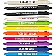 Funny Pens Negative Sarcastic Hilarious Quotes Work Ballpoint Pens Sarcastic Ballpoint Pens for Adults Office Supplies for Coworker Women Men Work Colleague Favors - PuriLite