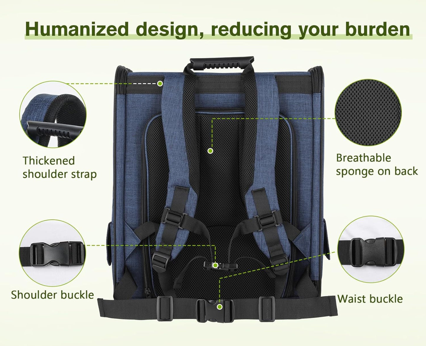 Pecute Pet Carrier Backpack, Dog Carrier Backpack Expandable with Breathable Mesh for Pets <6kg, Pet Backpack Carrier for Hiking Travel Camping Outdoor