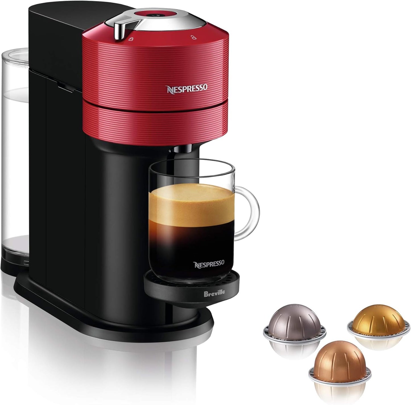 Nespresso Vertuo Next Coffee and Espresso Machine by Breville with Aeroccino Milk Frother - Light Grey