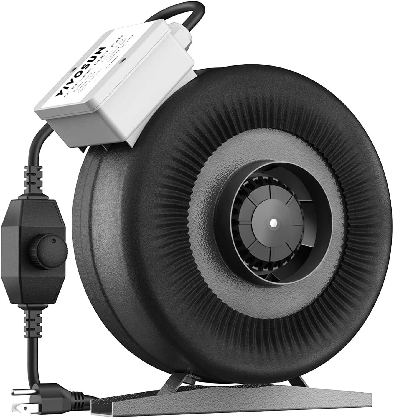 VIVOSUN Z6 6 Inch Inline Duct Fan, 440 CFM Ventilation Fan with Variable Speed Controller for Grow Tent, Indoor Garden Ventilation, Black