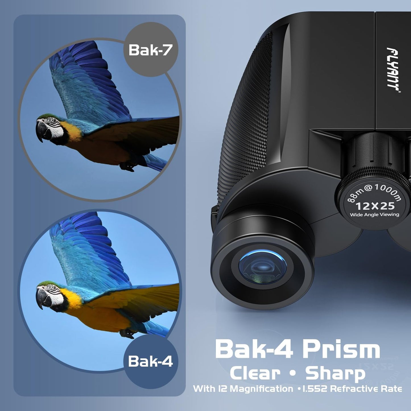 12x25 High Powered Binoculars for Adults, Waterproof Compact Binoculars with Low Light Vision, Premium Long Range Binoculars for Bird Watching, Outdoor Hunting, Travel, Sightseeing, Concert, Cruise