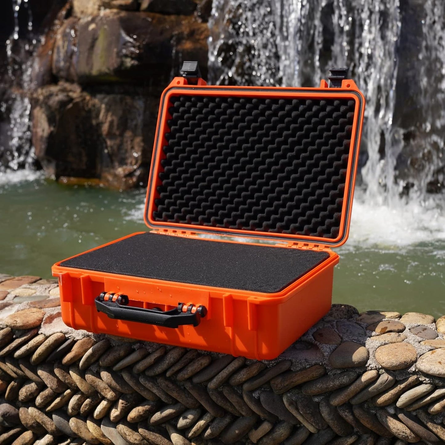 MEIJIA All Weather Portable Waterproof Hard Case,Camera Case with Customizable Fit Foam, Perfectly Protection of Camera, Drones,Pistols,Lens,Equipments,18.5 x14.06x6.93inches