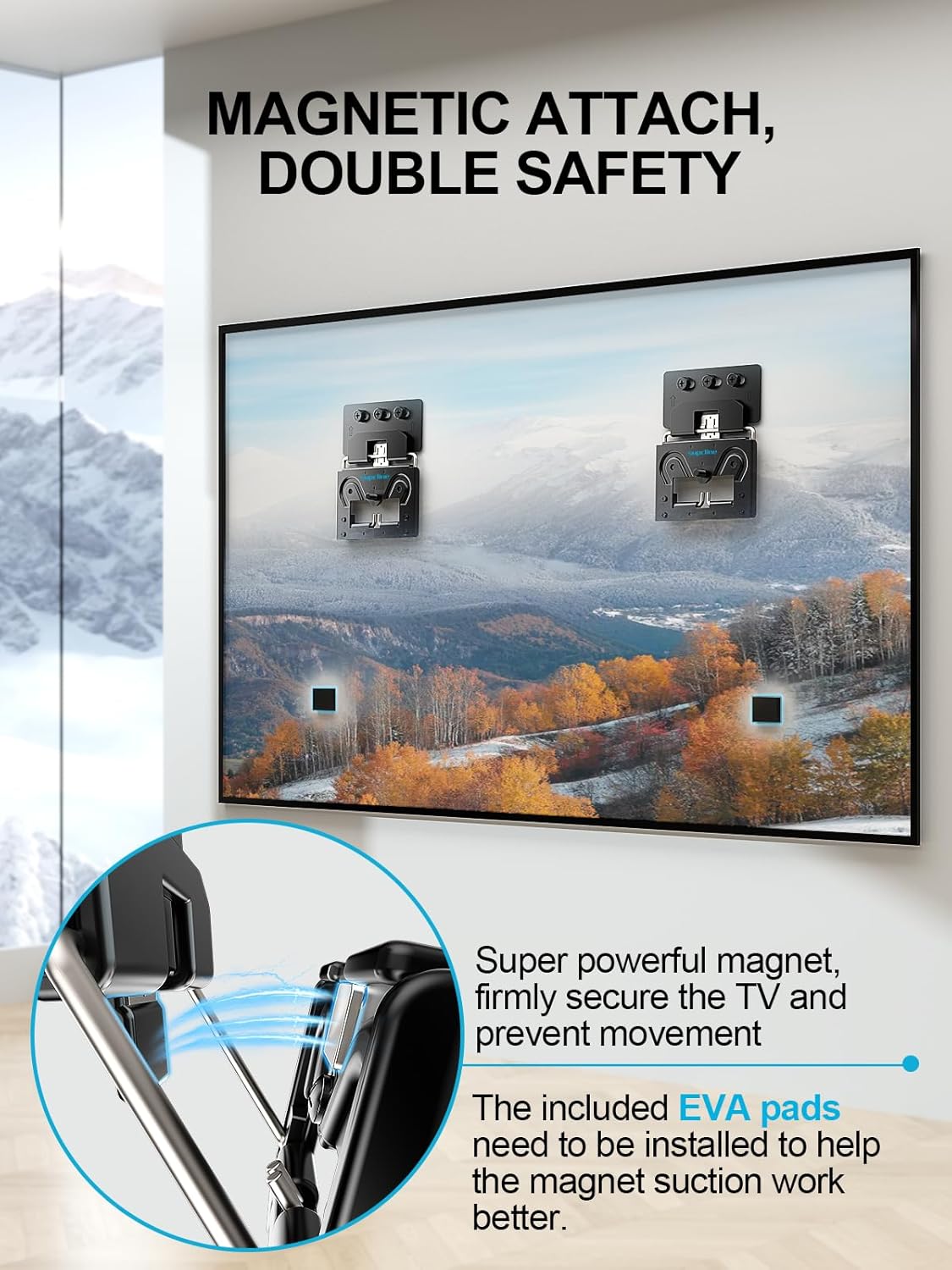 Supcline Ultra Slim TV Wall Mount Compatible with 14"- 80" Flat & Frame TVs, 0.3" Micro-Gap Low Profile TV Mount, Minimalist Look, Blends Any Interior, Hold up to 100Lbs, Not for 100x100 Vesa