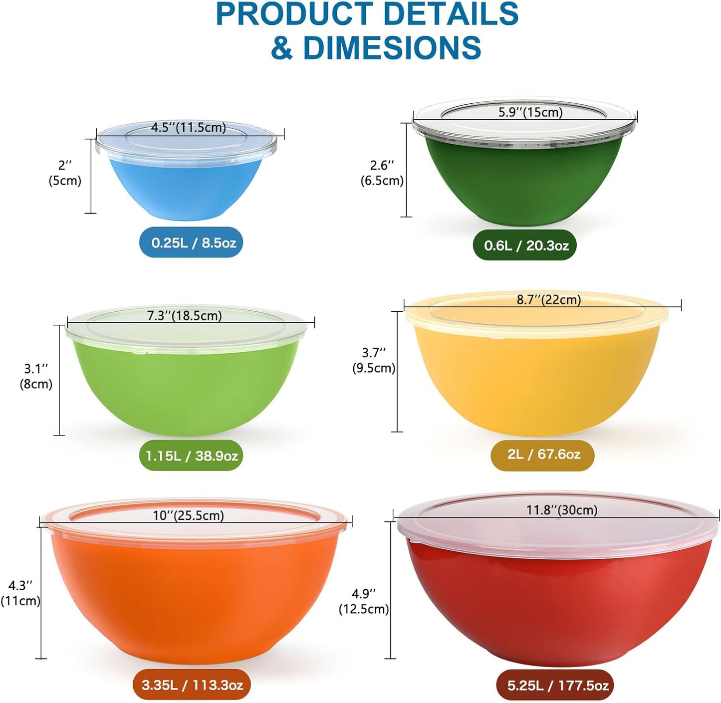 Purilite Select Plastic Mixing Bowl Set