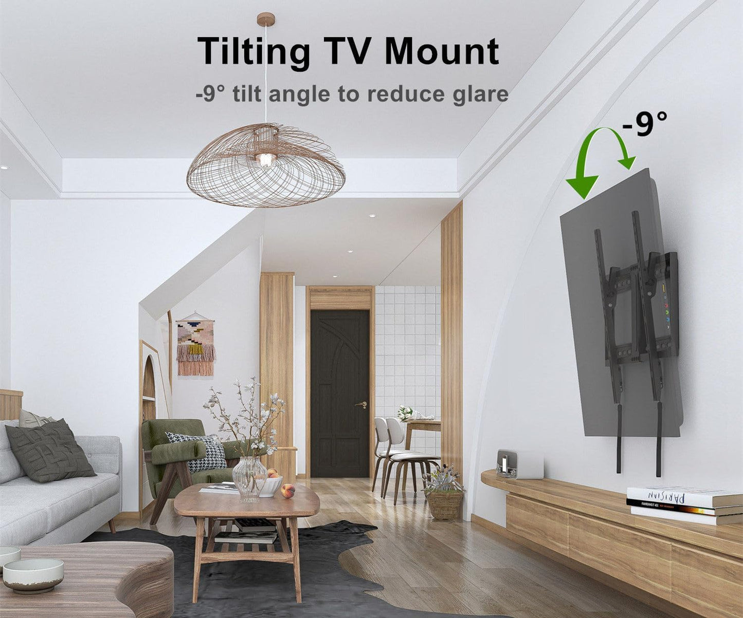 USX MOUNT Tilt TV Wall Mount for 37-82 Inch TVs up to 132 Lbs, Low Profile TV Mount, Flat Wall Mount TV Bracket, Fit 16", 18", 24" Wood Studs, Max VESA 600x400mm, Quick Locked and Release, XTL090