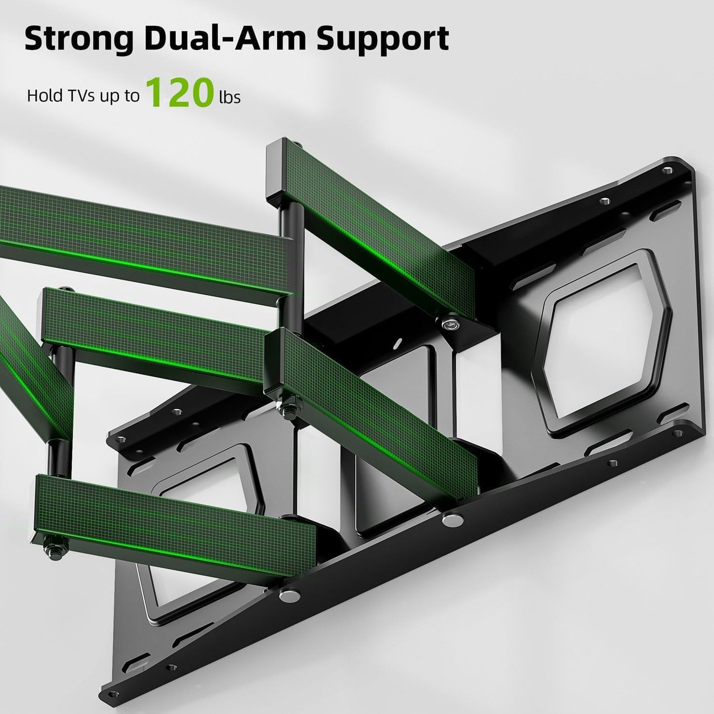 USX MOUNT TV Wall Mount for Most 37-86 inch TVs Hold up to 120lbs, Full Motion Wall Mount TV Bracket Swivel and Tilt, TV Mount with Dual Articulating Arms Extension Max VESA 600x400mm, 16" Wood Studs