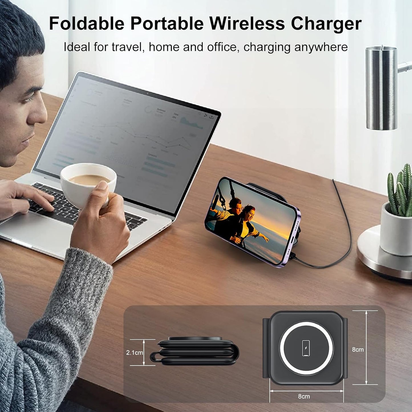 RTOPS 3 in 1 Wireless Charger for iPhone,W312 Fodable Charging Stations for Multiple Apple Devices, Fast Travel Charging Stand for iWatch, Airpod and iPhone 15 14 13 12 (Adapter Included)