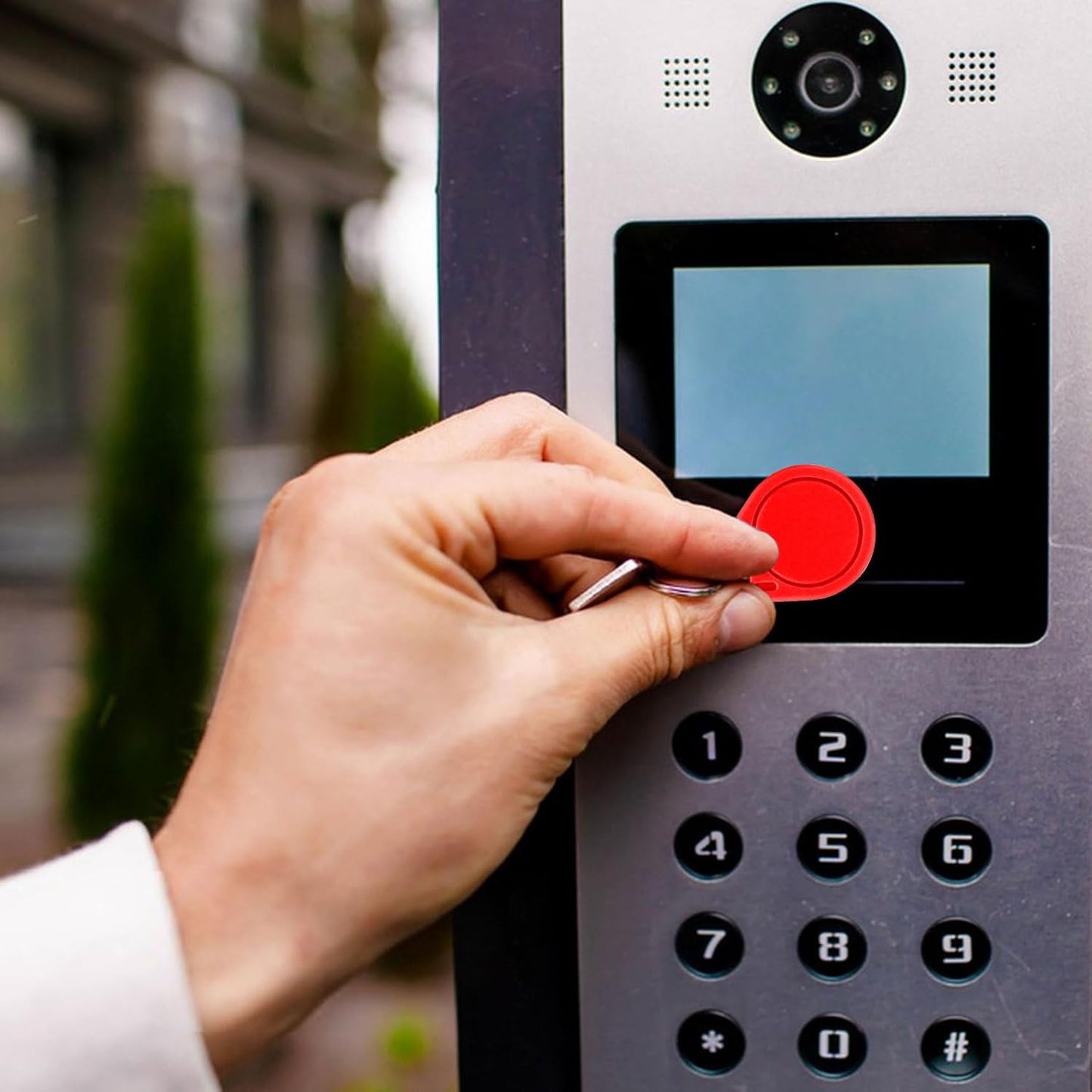 RFID Key Fobs 125KHz 50 PCS, T5577 Proximity ID Tag Rewritable Keypad Card Door Lock Entry Access Control System Fob Tag Wholesale (Black)