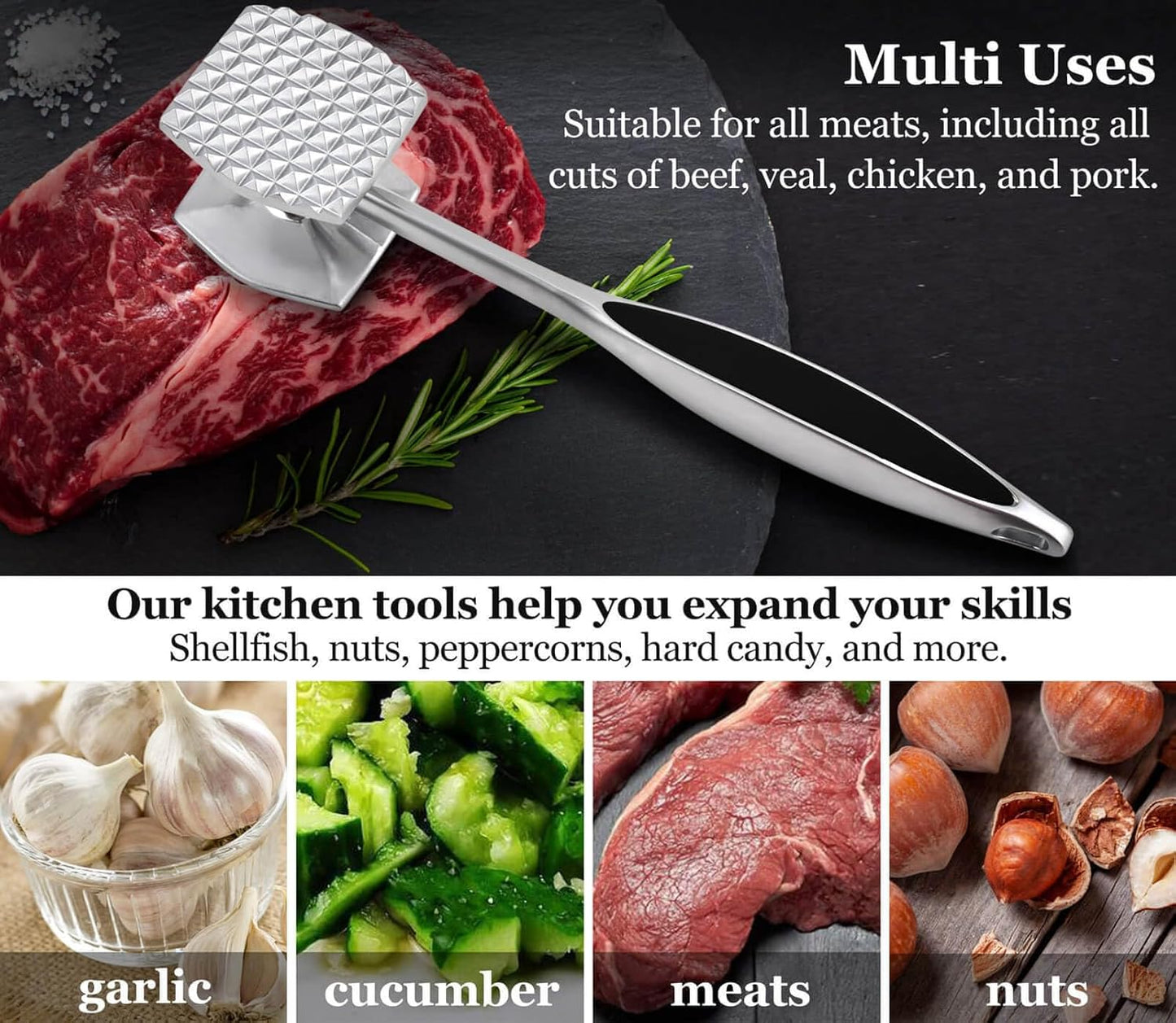 Purilite Select Double-Sided Meat Tenderizer Mallet