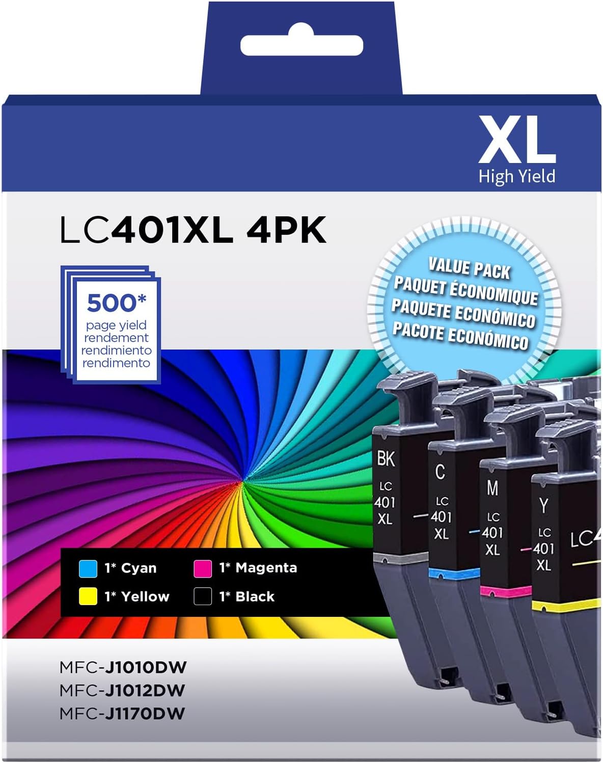 245XL 246XL Combo Pack Compatible for Canon Ink 245 246 PG-245XL CL-246XL Work with Canon Pixma TS3120 MG2520 MX492 TR4520 TS202 MG2525 MG3022 MG2522 MG2922 MG2420 Remanufactured (Black, Tri-Color)