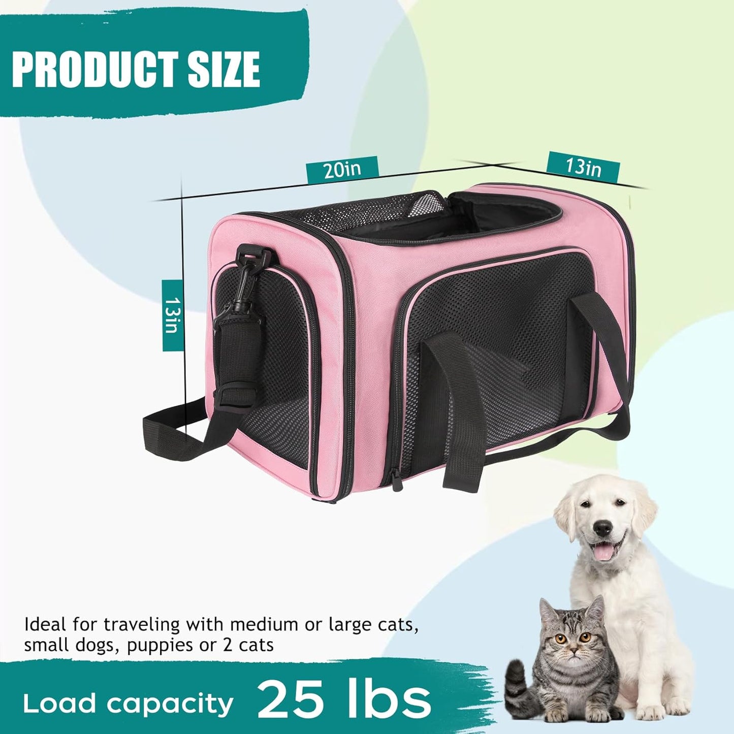 Top tasta Dog Cat Carrier Pet Carriers for Small Medium Large Cats Dogs Carrier Soft Sided Small Puppy Dog Carrier Portable Foldable Airline Approved Dog Cat Travel Carrier Grey Medium