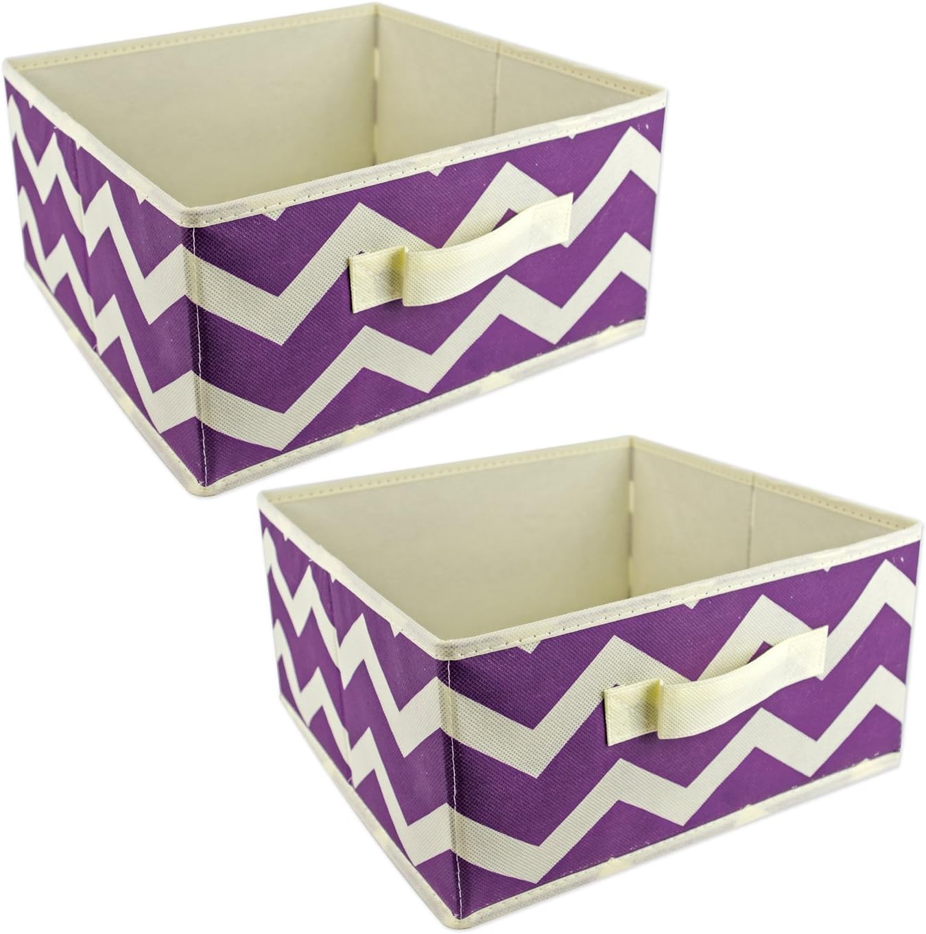DII Foldable Fabric Storage Containers for Nurseries, Offices, Closets, Home Decor, Cube Organizers & Everyday Storage Needs, (Large - 11 x 11 x 11) Scroll Nautical Blue - Set of 2