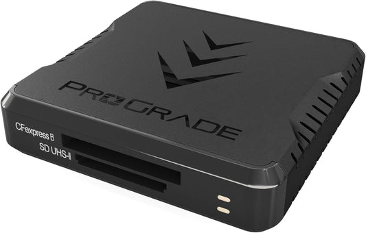 CFexpress Type B and SD UHS-II Dual-Slot Memory Card Reader by ProGrade Digital | USB 3.2 Gen 2 for Professional Filmmakers, Photographers & Content Creators - PuriLite