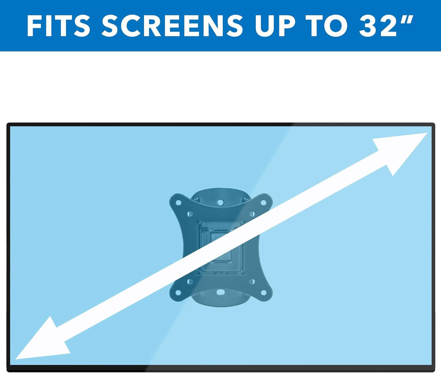 Mount-It! MI-2829 Small TV Monitor Wall Mount | RV TV Mount | VESA Wall Mount | Fits 19 20 21 22 23 24 25 27 32 Inch Screens | 75 100 VESA Compatible | Low-Profile Slim Design | 44lb Capacity