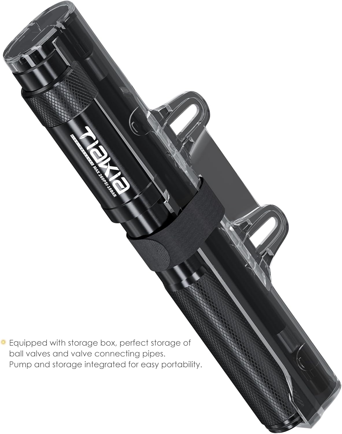Tiakia Mini Bike Pump Portable Bicycle Pump Compact High Pressure Frame Pump 260PSI- Air Hand Pump Fit Presta, Schrader & Woods Valves,Aluminum Alloy Durable Tire Pump for Road/Mountain/BMX Bikes