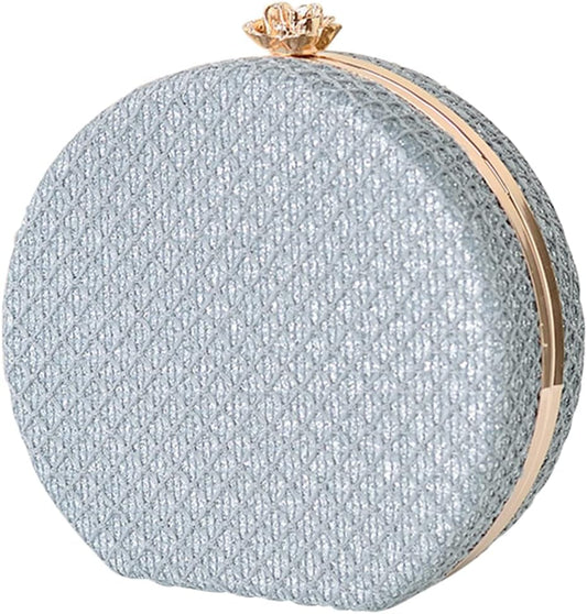 CORIOS Women's Evening Handbags Luxury Round Clutch Purse Shoulder Bag with PU Leather