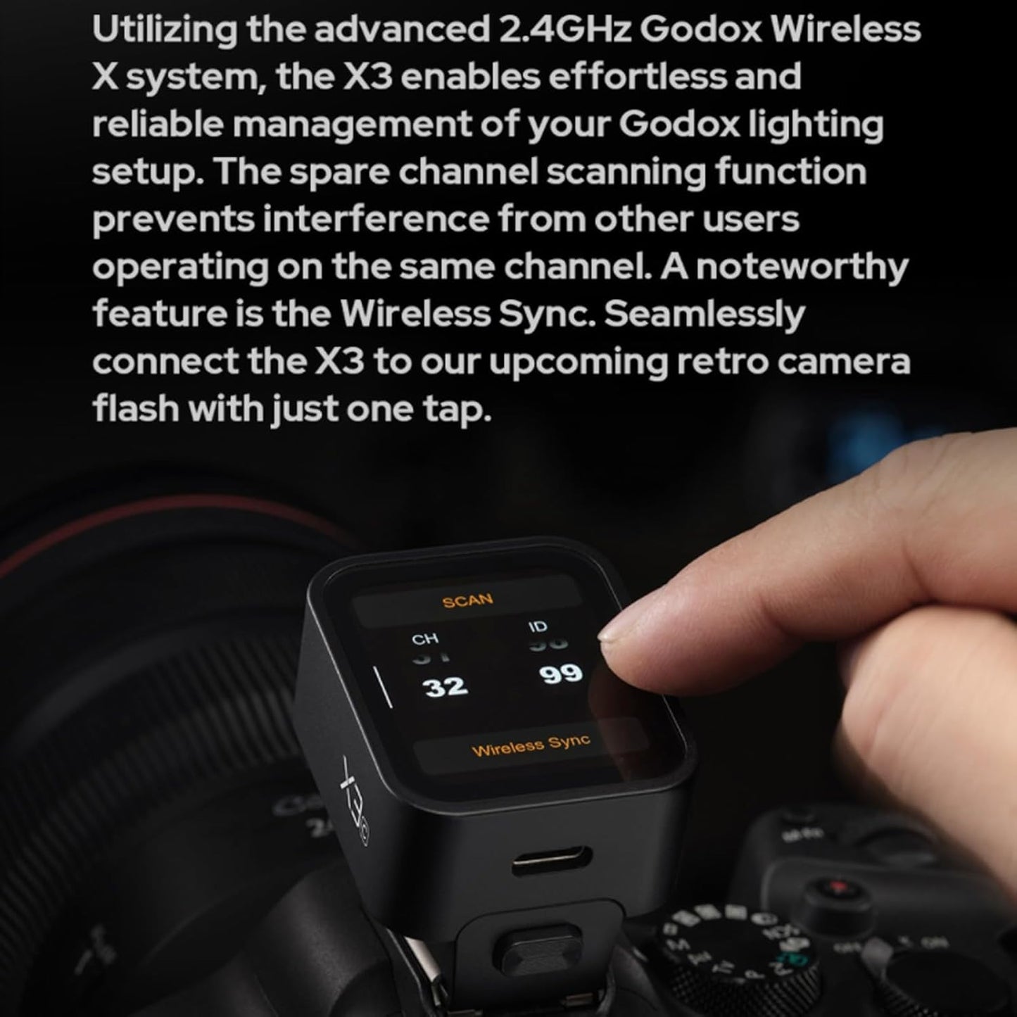 Godox X3-F X3F X3 F Touchscreen TTL Wireless Flash Trigger for Fuji, 2.4GHz Wireless, High Speed Sync, OLED Screen Adjustable Brightness TTL Speedlight Transmitter for Fujifilm Cameras (Autoflash)