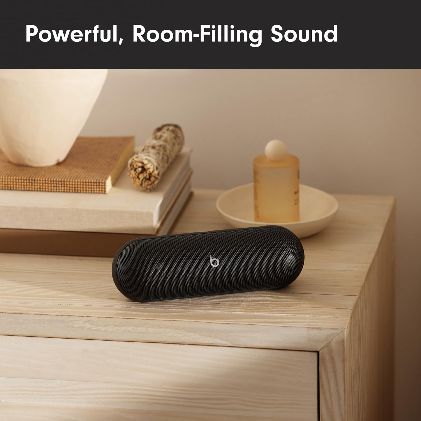 Beats Pill - Portable Bluetooth Speaker, Up to 24H Battery Life, Water Resistant, Bluetooth, Apple & Android Compatible, Seriously Loud Sound for Home, Outdoor & Travel- Matte Black