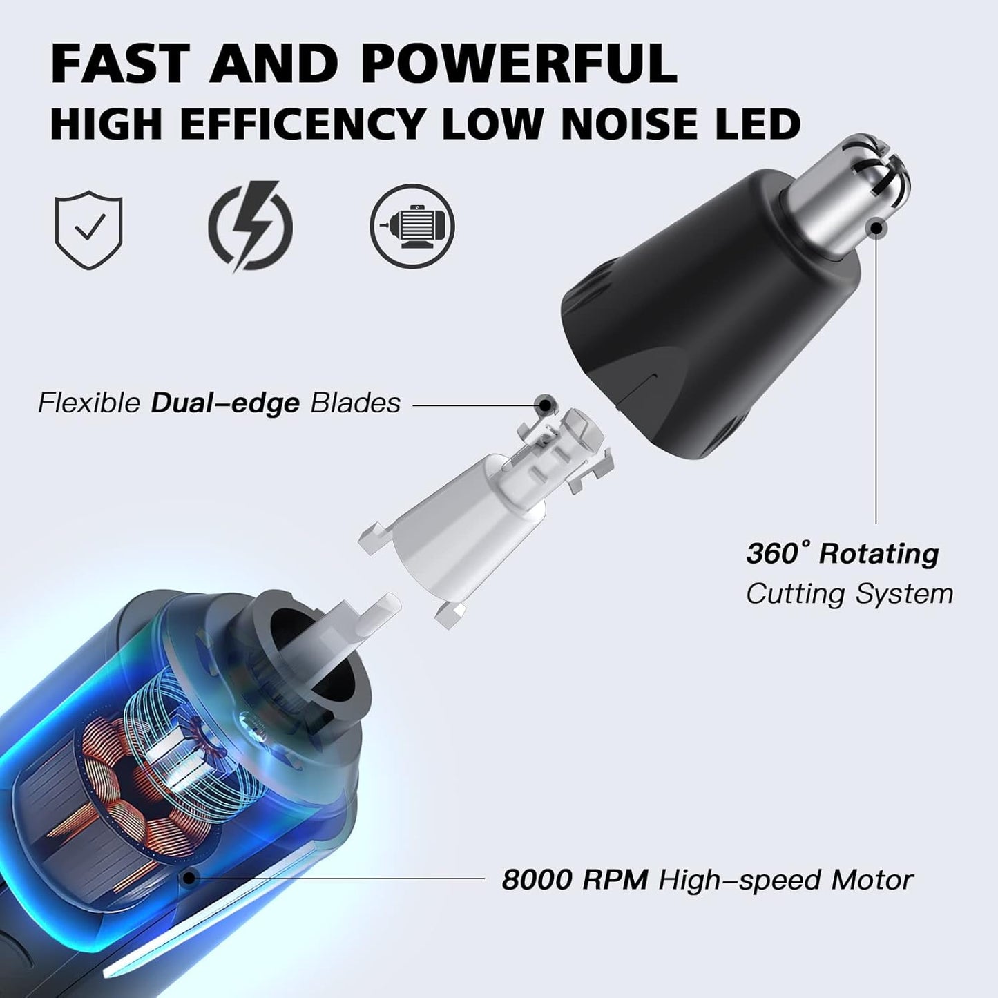 Purilite Select 8-in-1 Rechargeable Nose Hair Trimmer Kit