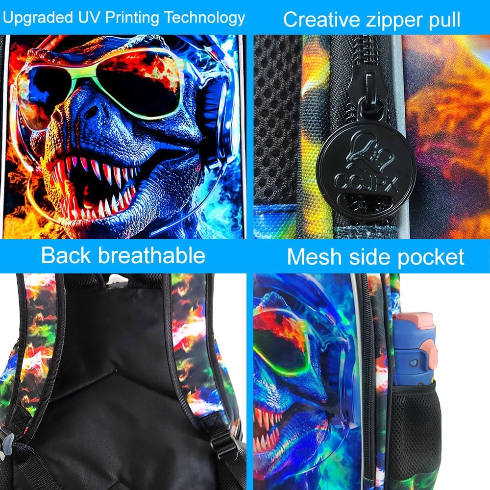 3pcs Backpack for Boys and Girls, 16” Kids Kindergarten Bookbag with Lunch Box, Cute Elementary Backpacks for Boy Girl