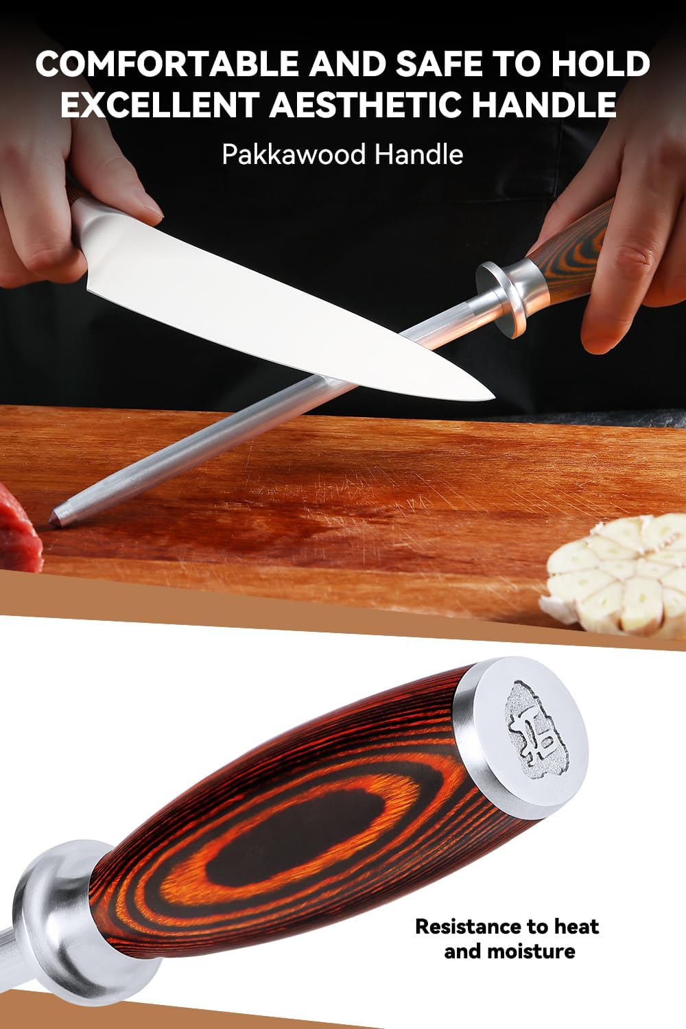 TUO Boning Knife - Razor Sharp Fillet Knife - High Carbon German Stainless Steel Kitchen Cutlery - Pakkawood Handle - Luxurious Gift Box Included - 7 inch - Fiery Phoenix Series