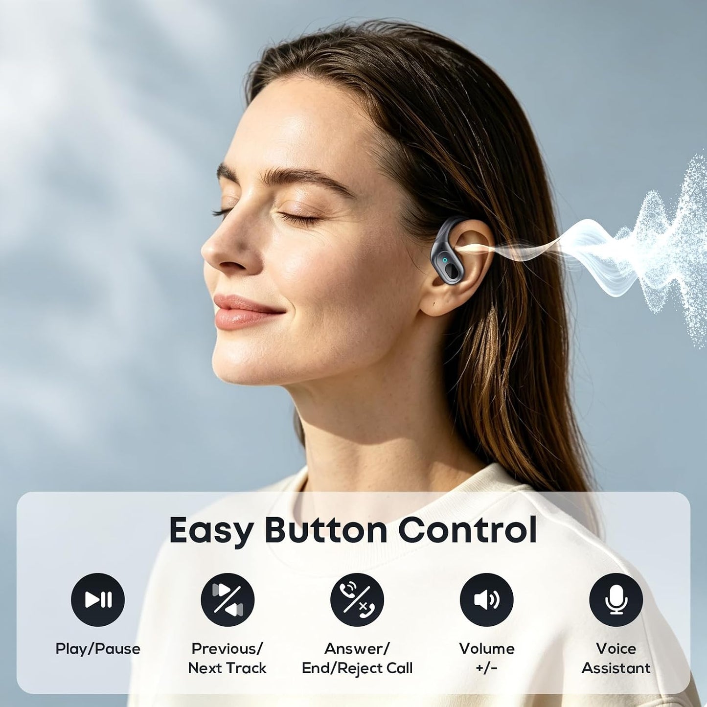 Wireless Earbuds Bluetooth 5.4 Headphones, Noise Canceling Ear Buds with 75hr Playtime, LED Power Display, IPX7 Waterproof Earphones Over Ear Earphones for Sports/Workouts