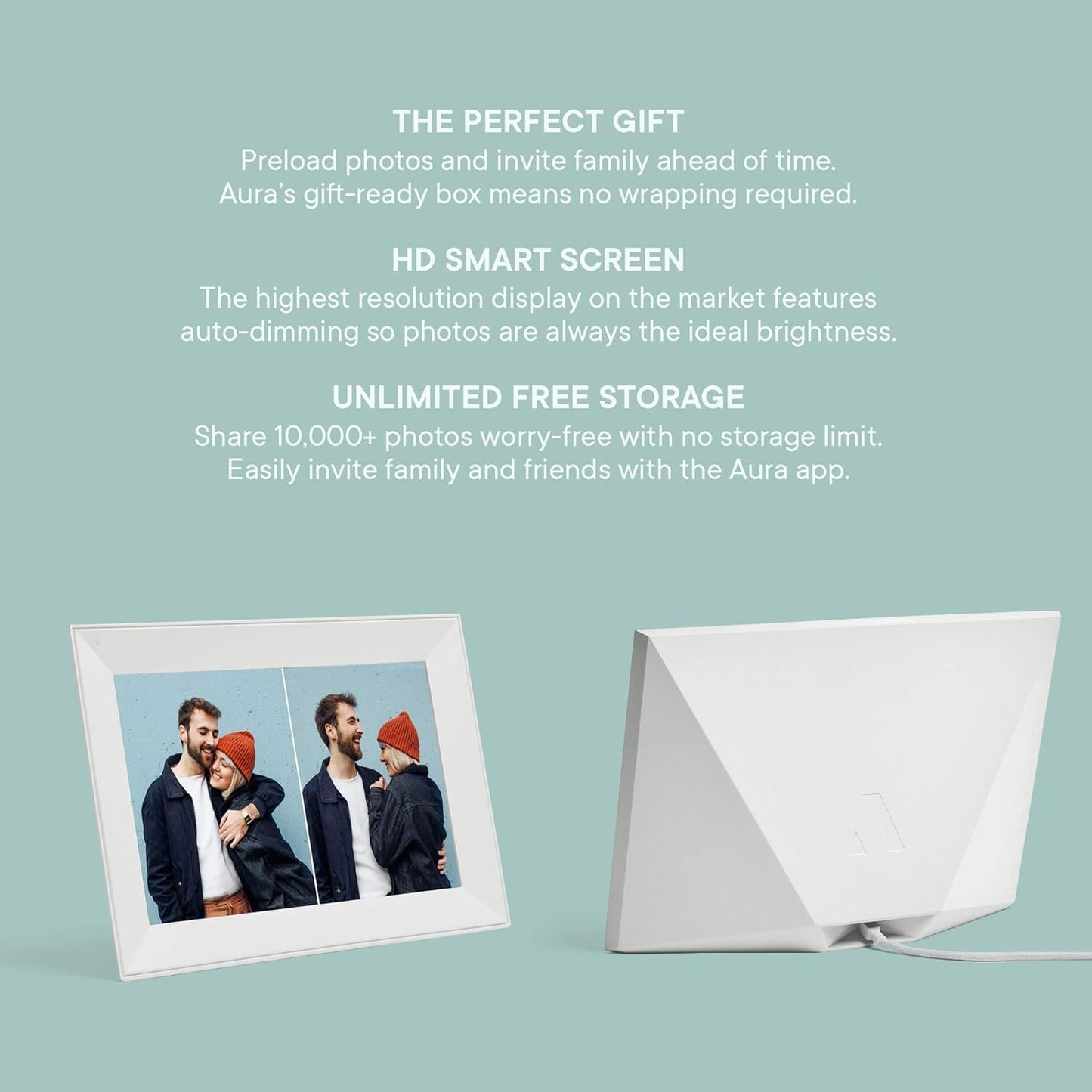 Aura Aspen 12" Digital Photo Frame - Black with Paper Mat