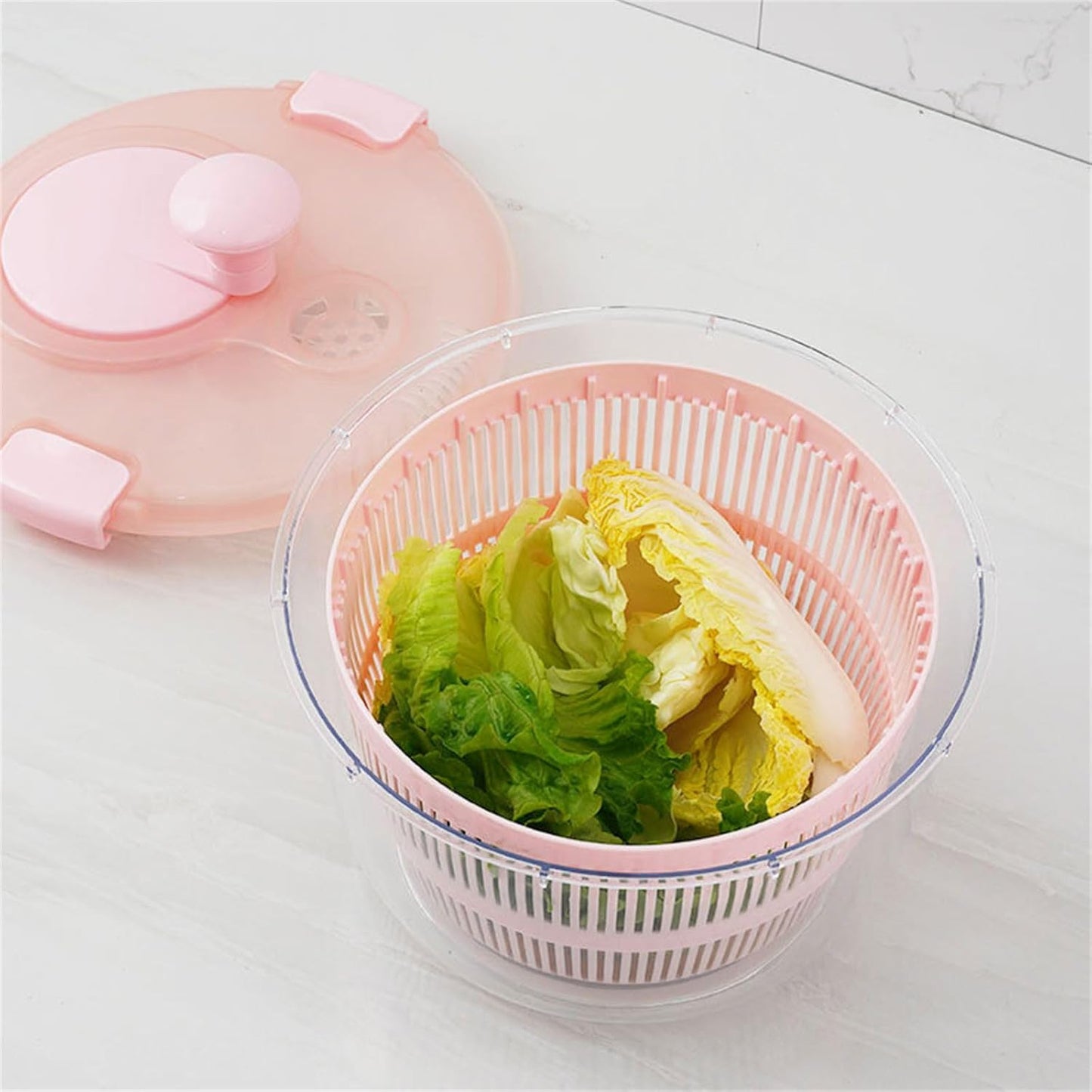 Zeizafa Fruit Dryer Dish Drying Rack Stainless Steel Salad Spinner Large Capacity 5L Fruit Vegetable Dehydrator for Kitchen Fruit Dryer Drying Rack Salad Spinner