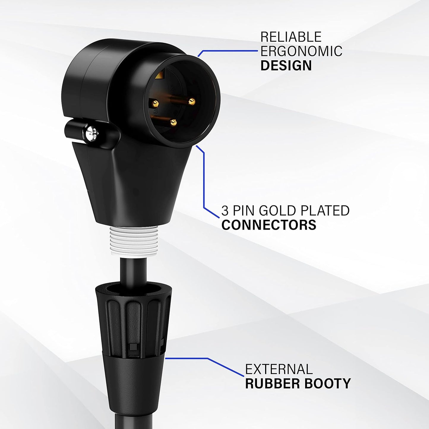 LyxPro 6 Feet XLR Microphone Cable Balanced Male to Female 3 Pin Mic Cord for Powered Speakers Audio Interface Professional Pro Audio Performance and Recording Devices - Blue