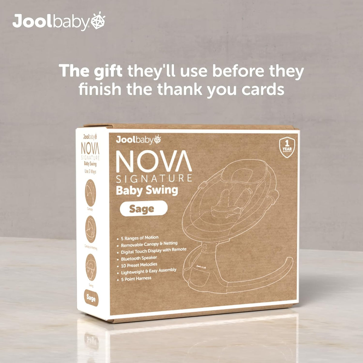 Baby Swing for Infants | Bluetooth Music, Remote Control & 5 Motion Speeds
