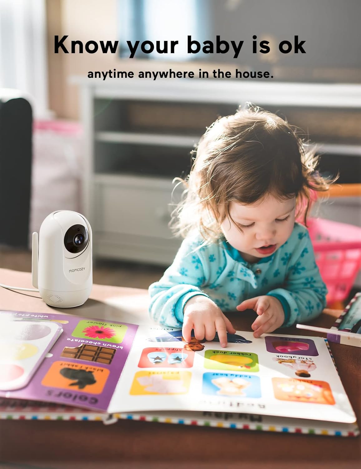 Momcozy Video Baby Monitor, 1080P 5'' HD Baby Monitor with Camera, Built-in Wide Angle Lens, 2-Way Audio, IR Night Vision, 5000mAh Battery, 960ft Range, Temperature Sensor, Lullaby, Easy to Operate