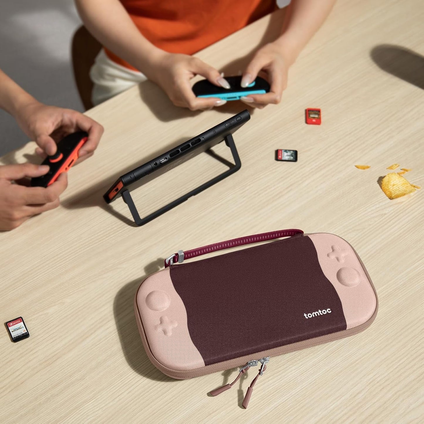 tomtoc Slim Carrying Case for Nintendo Switch 2 Model 2025, Odorless Felt Protective Hard Shell with 12 Game Card Slots, Portable Travel Storage Case with Original Patent and Military Grade Protection