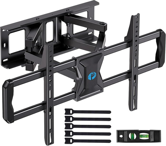 Pipishell Full-Motion TV Wall Mount for Most 37–75 Inch TVs up to 100 lbs, Wall Mount TV Bracket with Dual Articulating Arms, Extension, Swivel, Tilt, Fits 16" Wood Studs, 600 x 400mm Max VESA, PILF8 - PuriLite