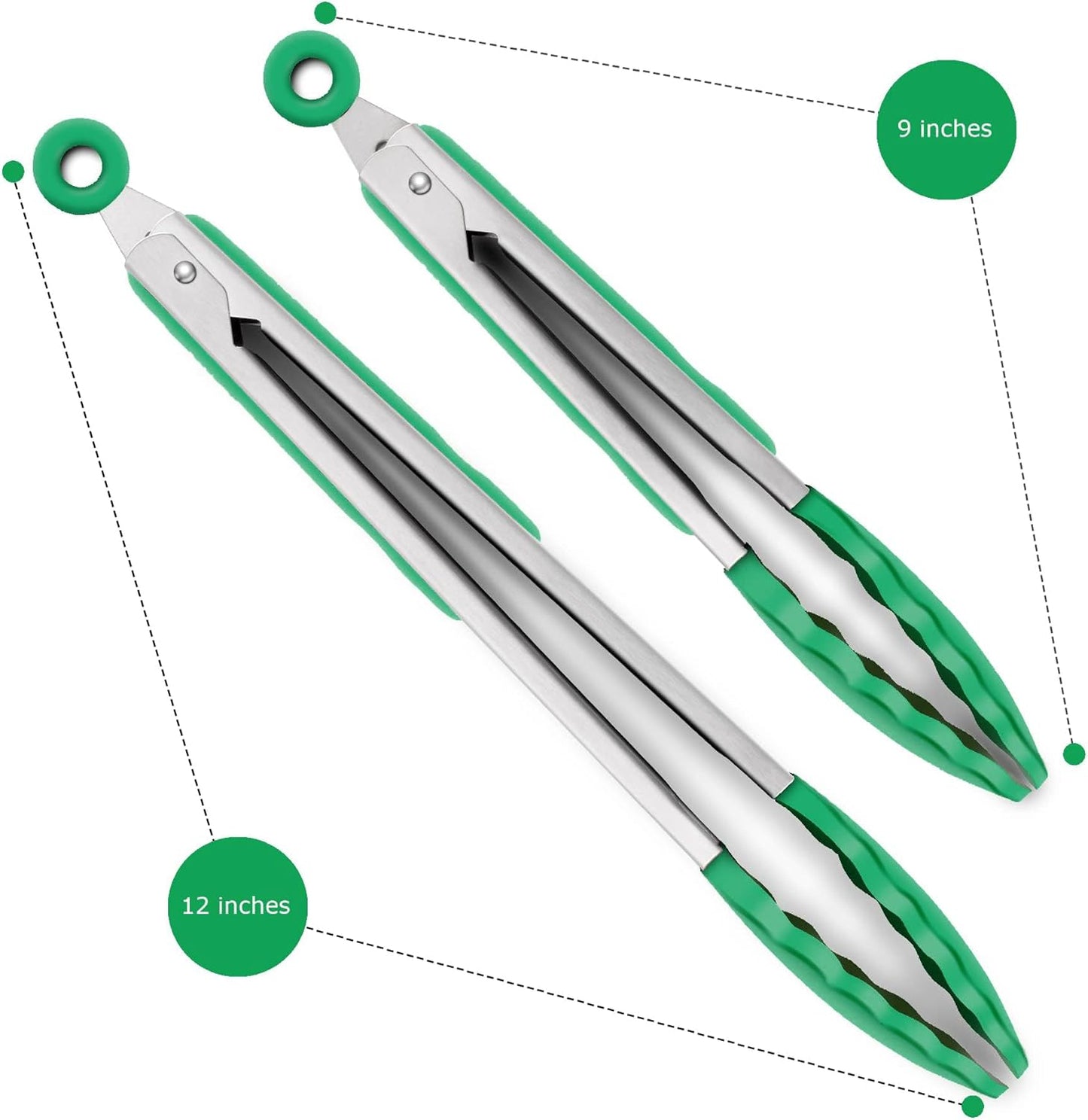 Purilite Select Silicone & Stainless Steel Kitchen Tongs