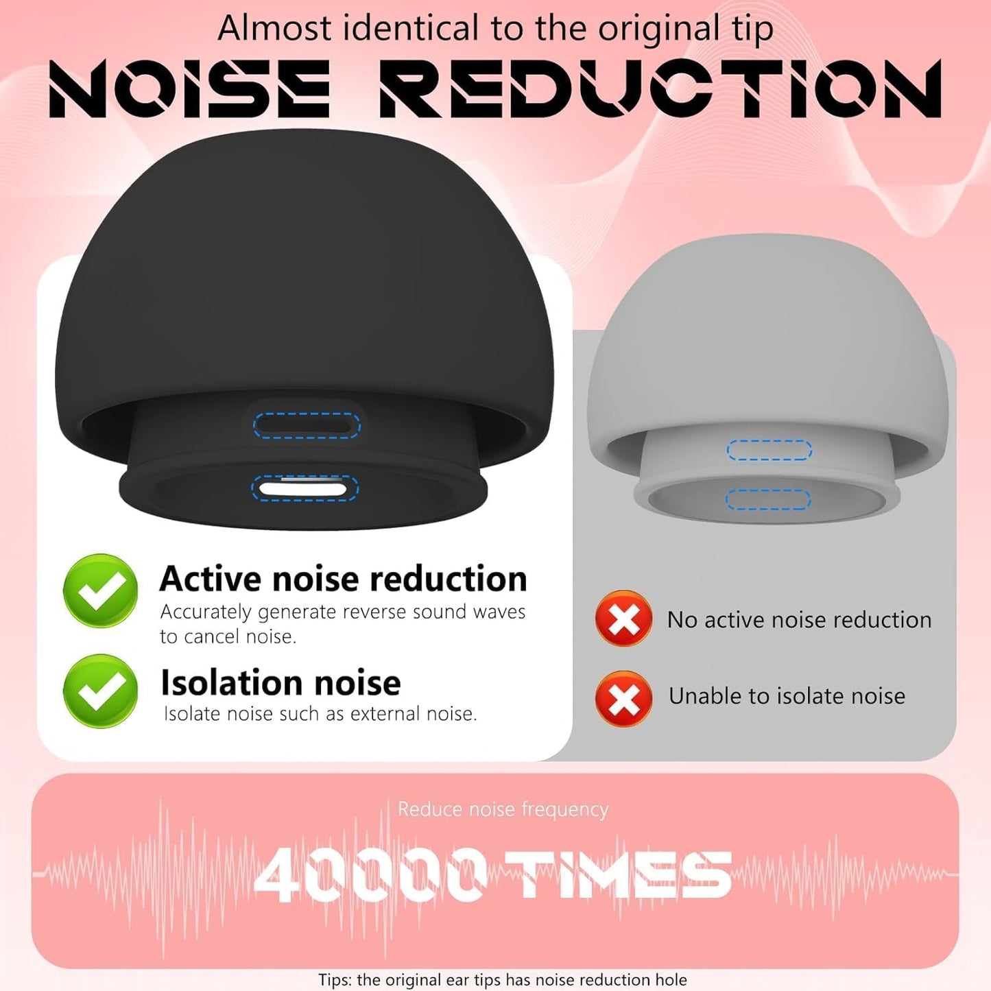 4 Pairs Replacement Ear Tips for AirPods Pro 2nd/1st Generation with Portable Storage Box & Cleaner Pen,Noise Reduction Holewith & Built-in dust Guard Screen,Silicone Ear Tips for AirPods Pro (White)